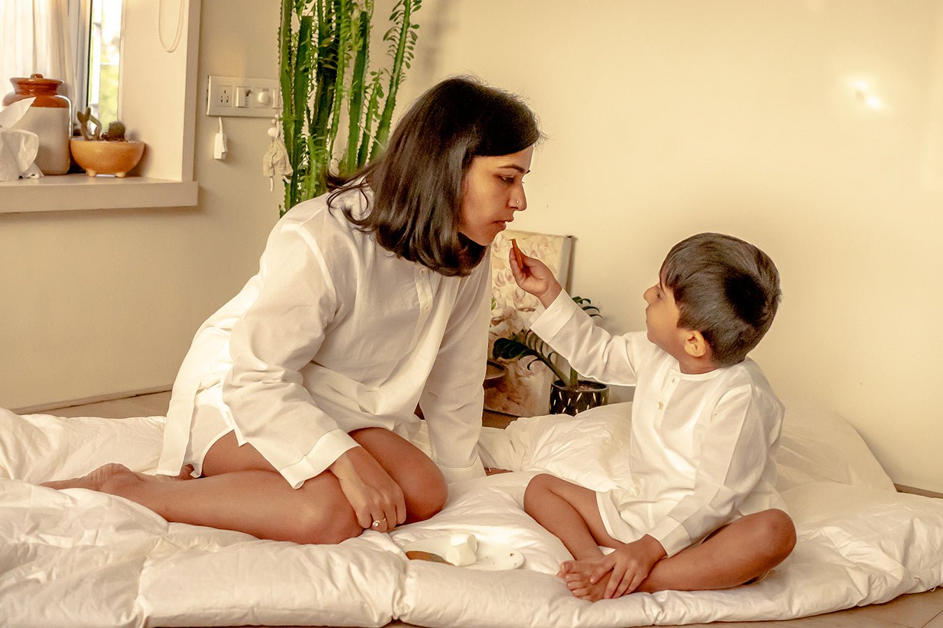 'I want to be like grandpa' White Kurta Pyjama Set in GOTS Certified Organic Cotton - CiceroniKurta Set, Everyday WearLove The World Today
