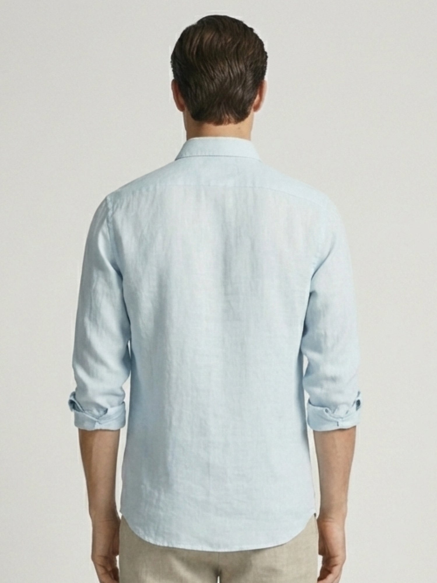 Ice Blue 100% Pure Linen Button Down Shirt - CiceroniMen Shirtsbhrāta
