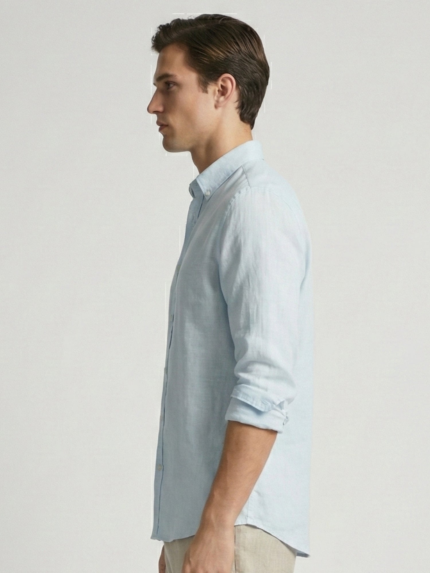 Ice Blue 100% Pure Linen Button Down Shirt - CiceroniMen Shirtsbhrāta