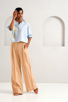 Ice Blue Terra - Full Moon Top + Pleated Long Pants - CiceroniCo - ord SetMadder Much