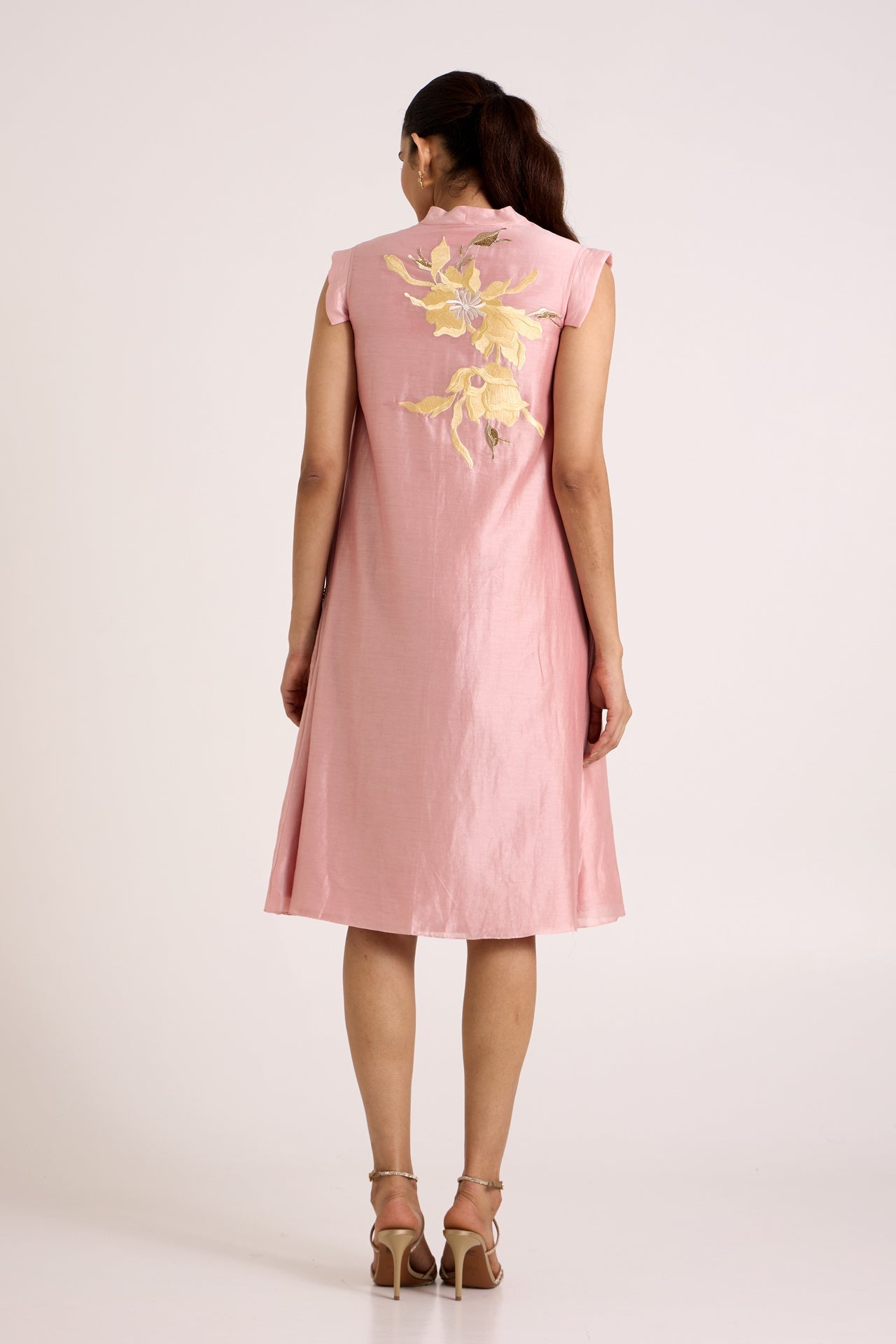Ice Pink Helga - Tab Sleeve Day Dress - CiceroniDressesMadder Much