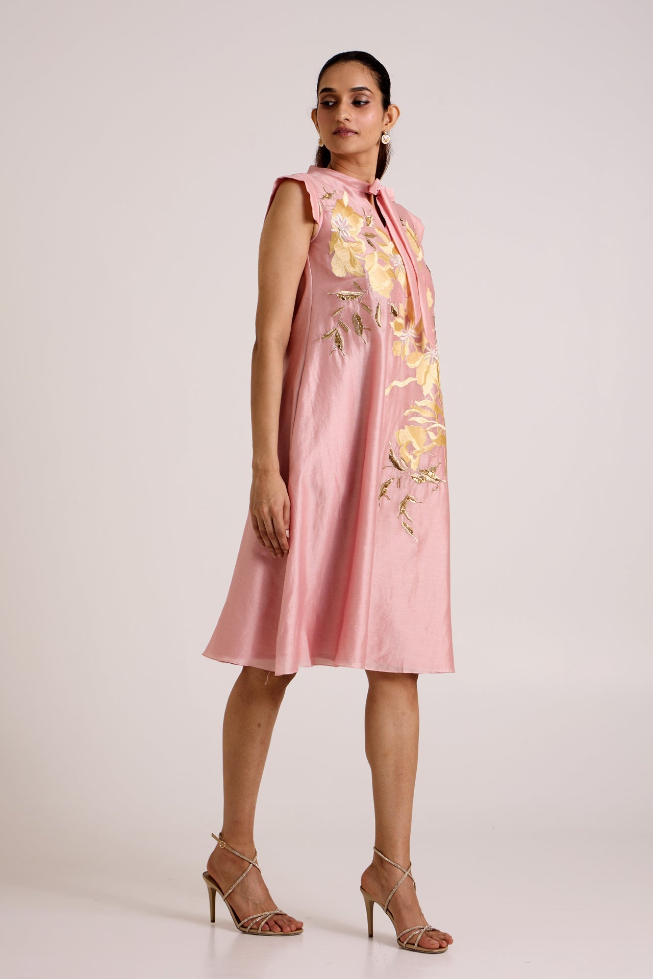 Ice Pink Helga - Tab Sleeve Day Dress - CiceroniDressesMadder Much