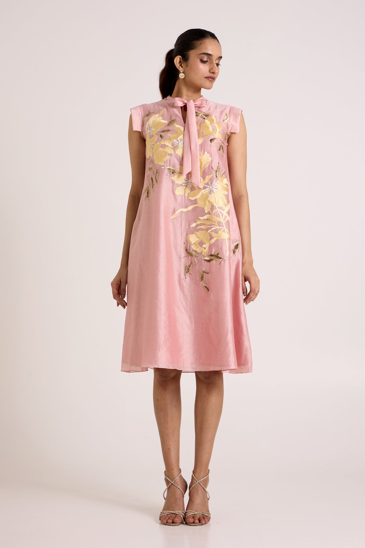 Ice Pink Helga - Tab Sleeve Day Dress - CiceroniDressesMadder Much