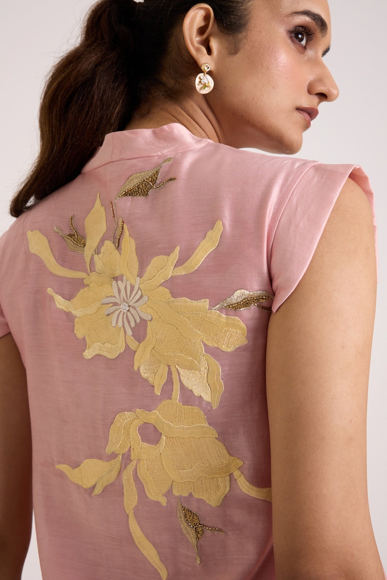 Ice Pink Helga - Tab Sleeve Day Dress - CiceroniDressesMadder Much