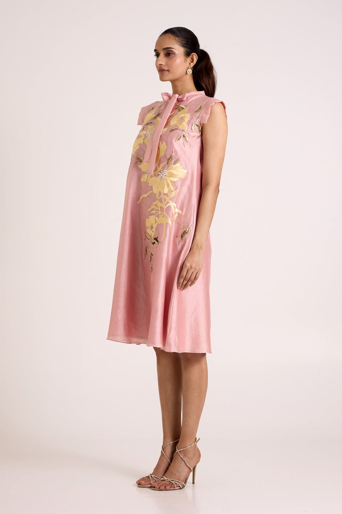 Ice Pink Helga - Tab Sleeve Day Dress - CiceroniDressesMadder Much