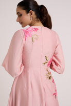 Ice Pink Mezlyn - Pinched Waist Midi Dress - CiceroniDressesMadder Much