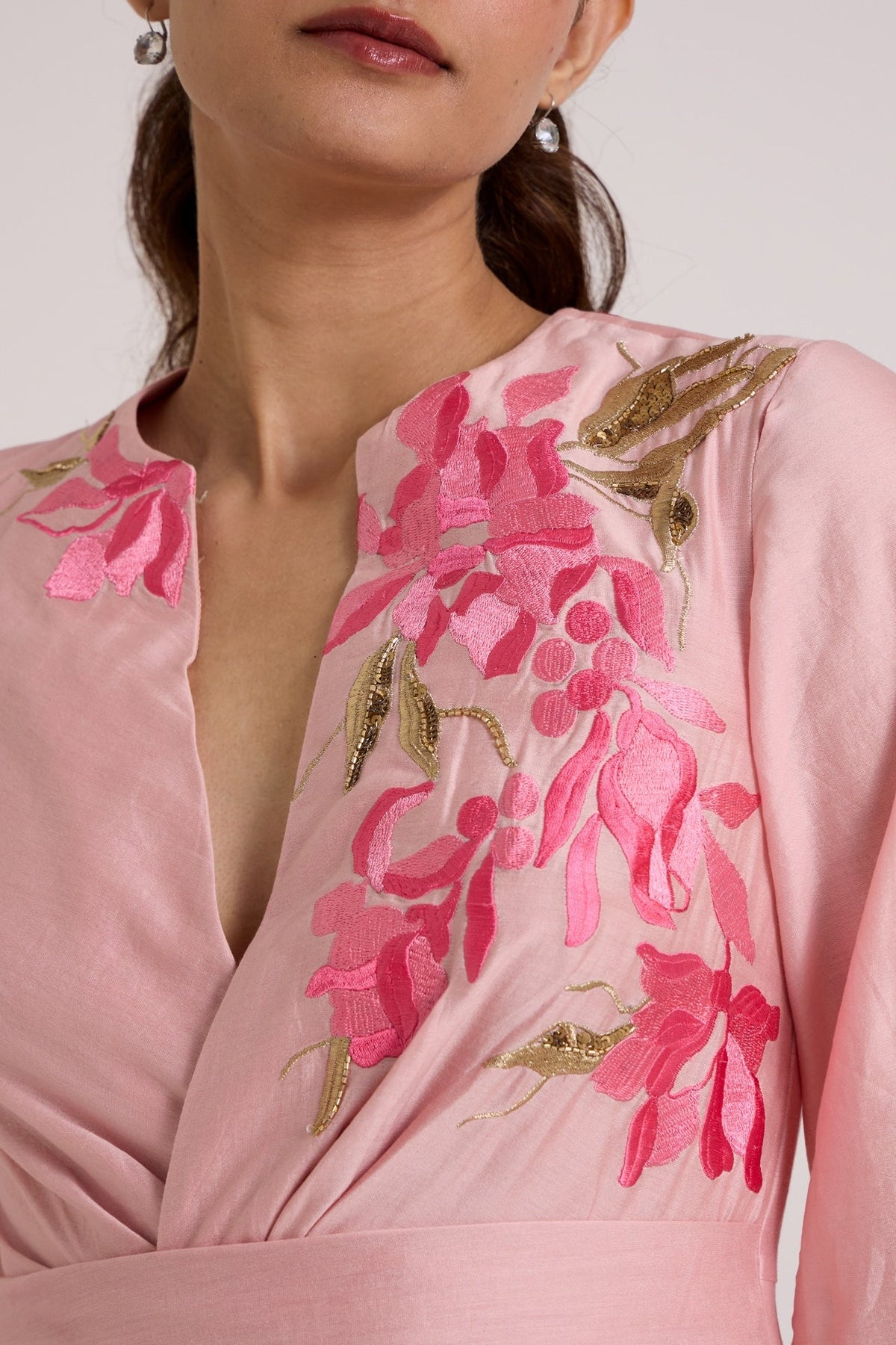 Ice Pink Mezlyn - Pinched Waist Midi Dress - CiceroniDressesMadder Much