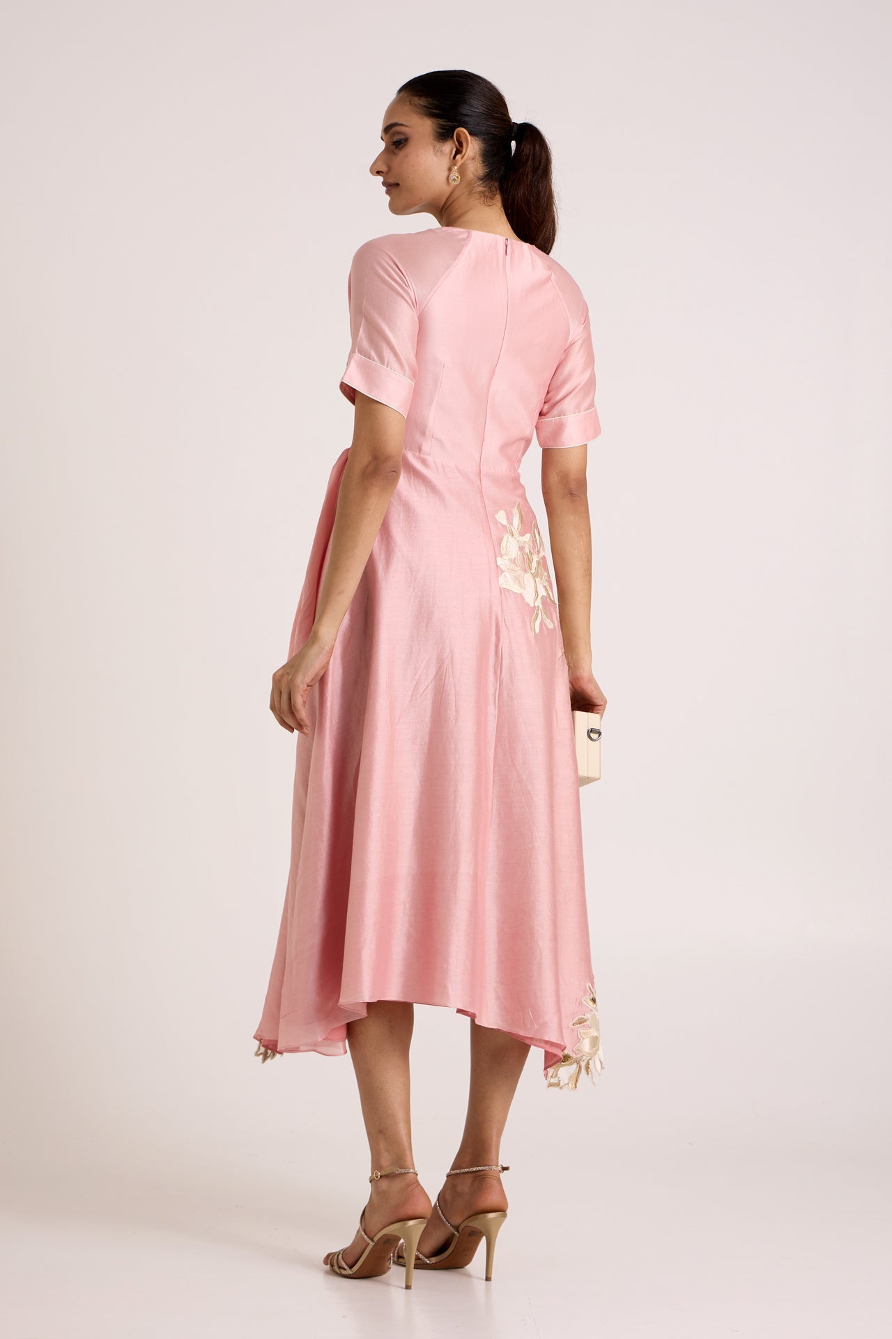 Ice Pink Raizin - Crossover Scarf Midi Dress - CiceroniDressesMadder Much