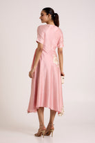 Ice Pink Raizin - Crossover Scarf Midi Dress - CiceroniDressesMadder Much