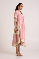 Ice Pink Raizin - Crossover Scarf Midi Dress - CiceroniDressesMadder Much