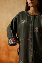 Ikkato Kurta Set - Charcoal Grey - CiceroniKurta Set, Festive WearKhyati Rughani