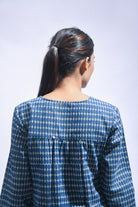 Indigo Block Printed Chambray Kurta & Pants Set - CiceroniKurta Set, Everyday WearJayati Goenka