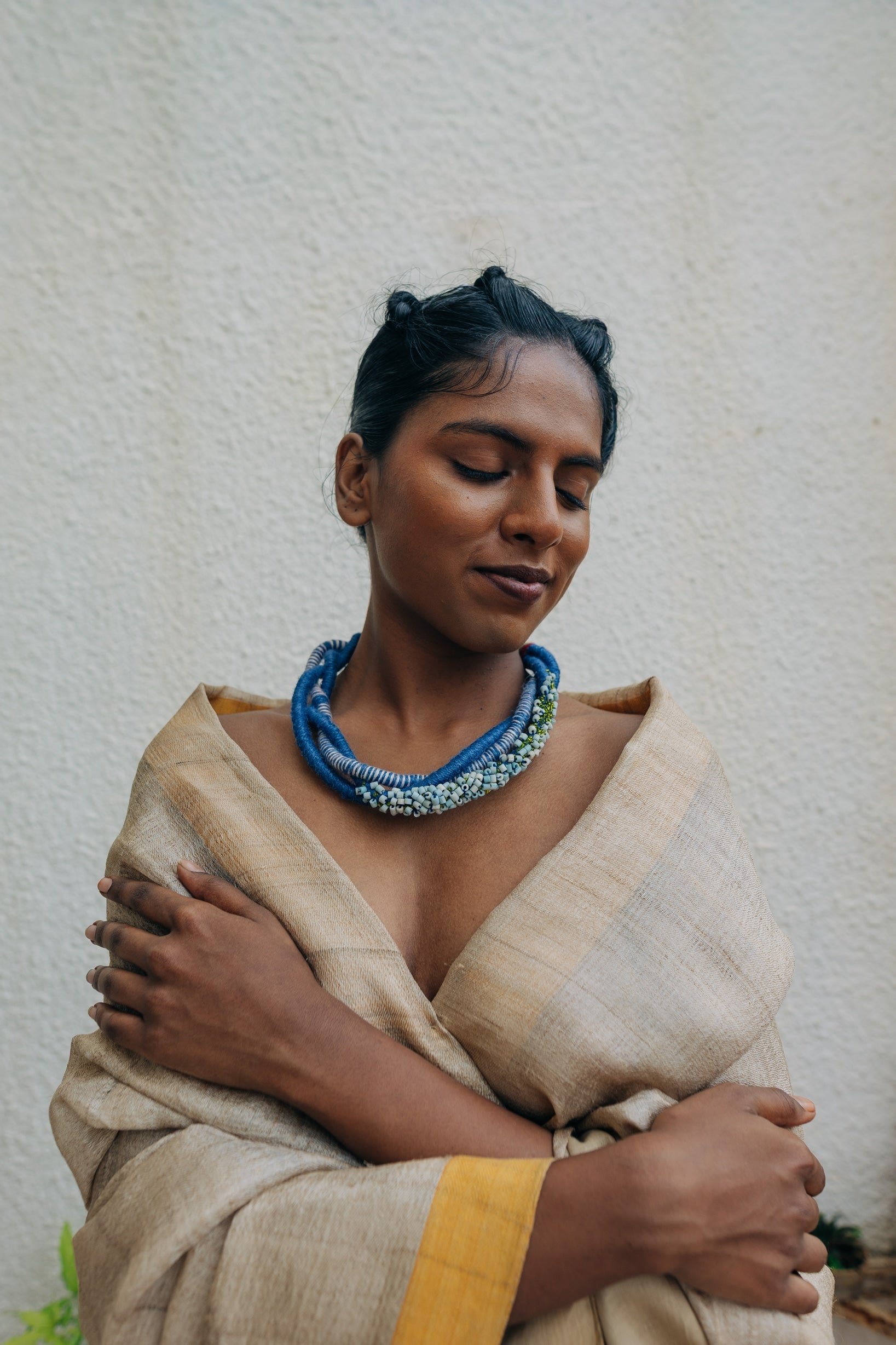 Indigo Bloom Necklace - CiceroniNeckpieceBandish