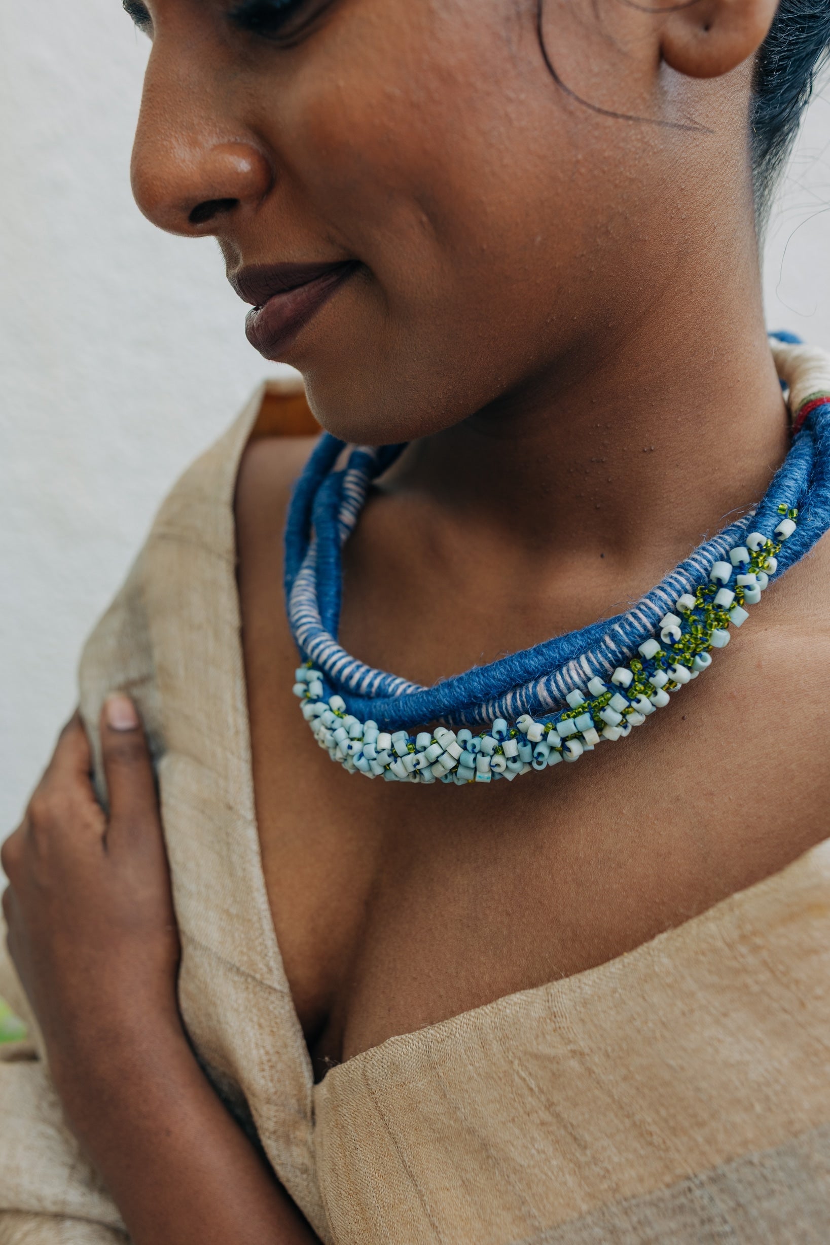 Indigo Bloom Necklace - CiceroniNeckpieceBandish