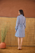 Indigo Breeze Shirt Dress - CiceroniDressesTaro