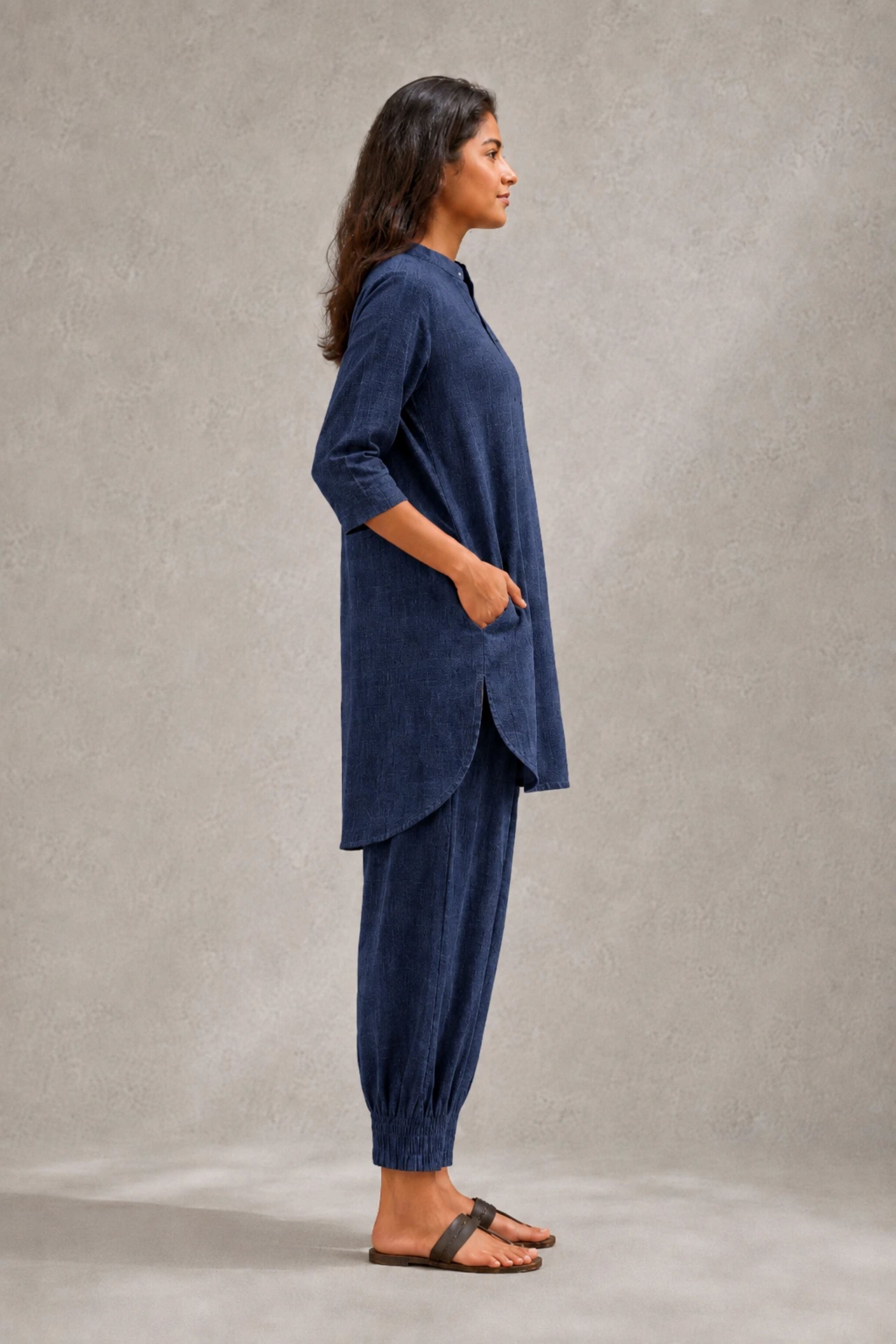 Indigo Calm Khadi Cotton Co-ord Set - CiceroniKurta Set, Everyday WearSutra Art of Clothing