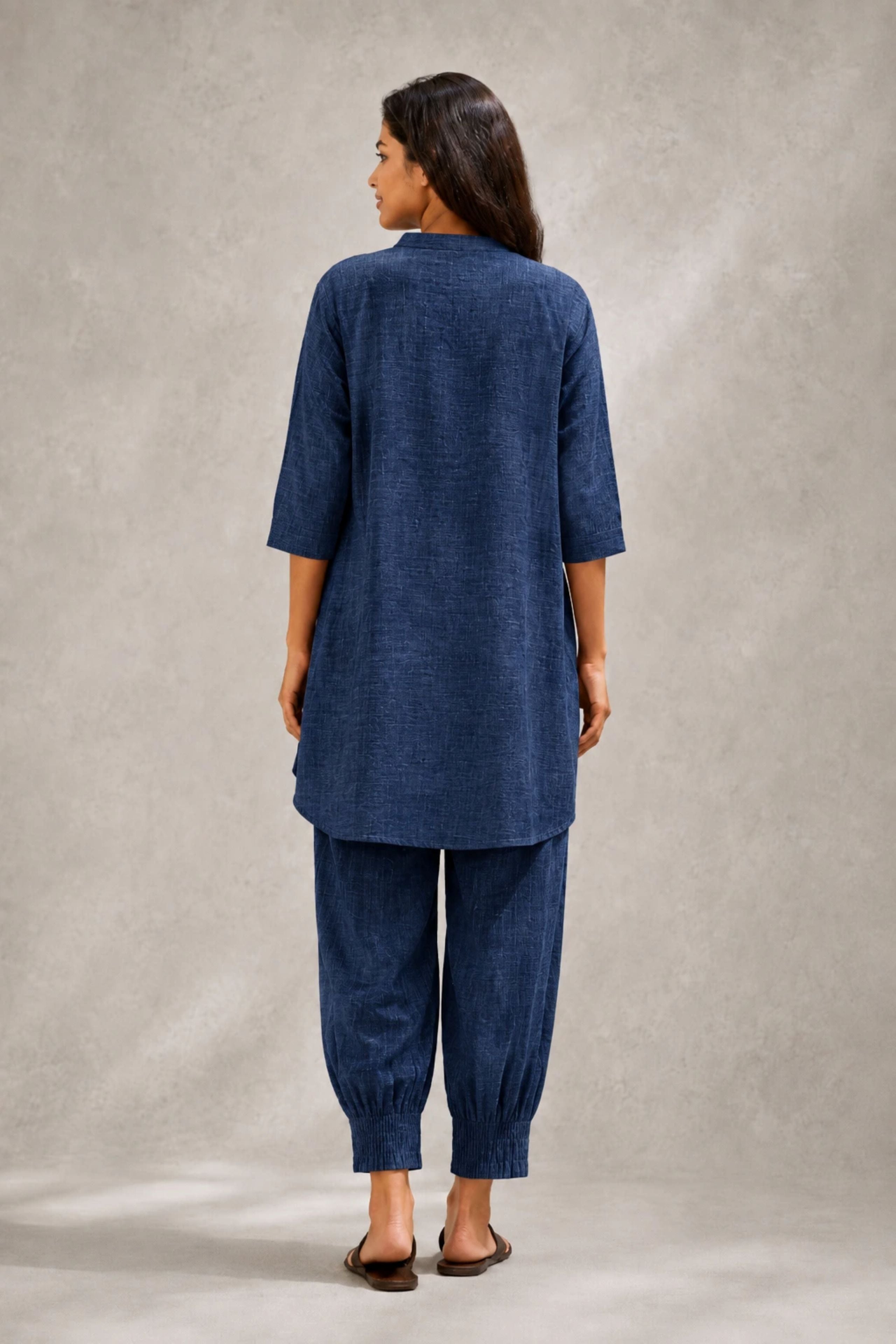 Indigo Calm Khadi Cotton Co-ord Set - CiceroniKurta Set, Everyday WearSutra Art of Clothing