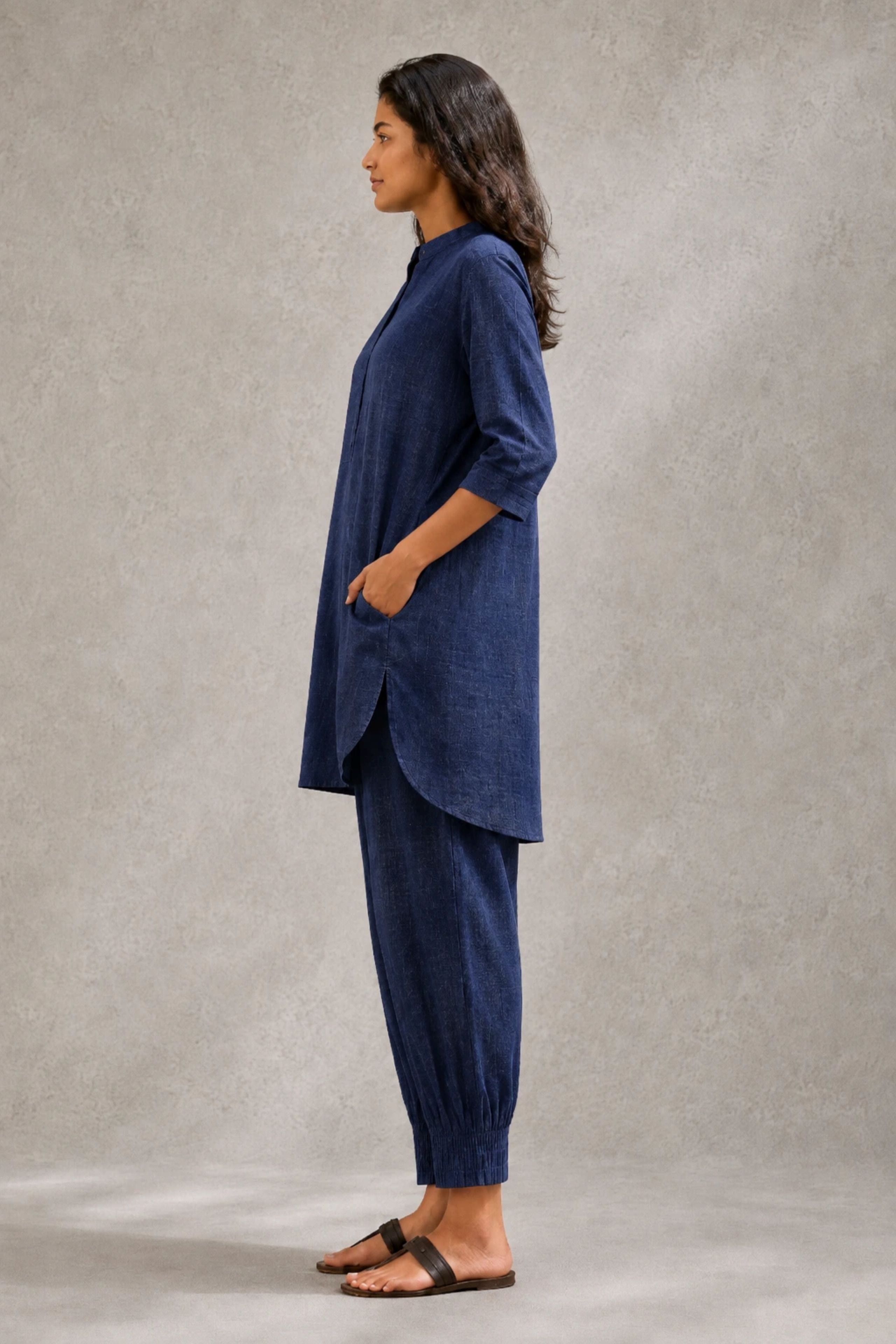Indigo Calm Khadi Cotton Co-ord Set - CiceroniKurta Set, Everyday WearSutra Art of Clothing