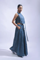 Indigo Cross Chambray Set - CiceroniSkirt SetJayati Goenka