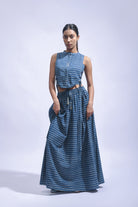 Indigo Cross Chambray Set - CiceroniSkirt SetJayati Goenka