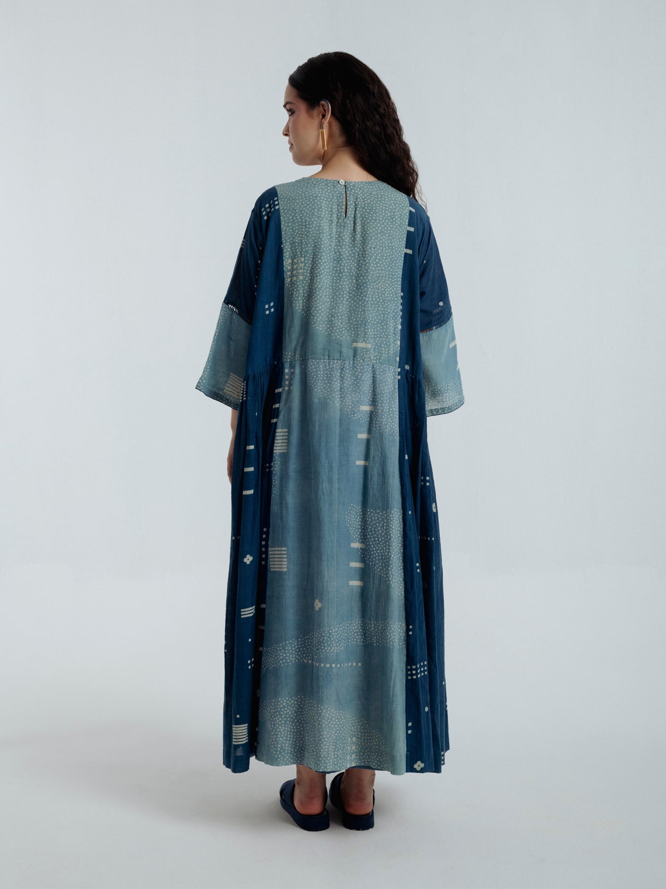 Indigo Pleated Dress - CiceroniDressesRias Jaipur