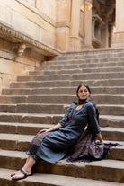Indigo Sand Kurta Set with Ajrakh Dupatta - CiceroniKurta Set, Everyday WearMaidaan