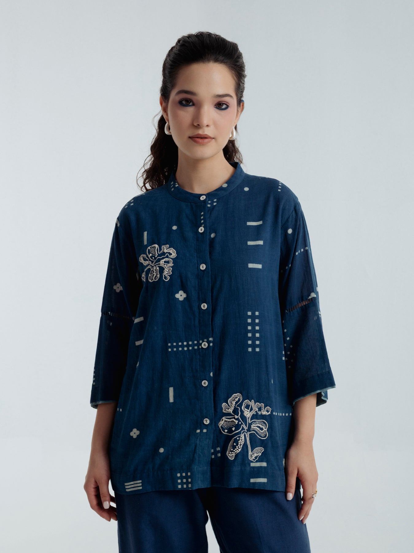 Indigo Shadow Shirt - CiceroniWomen ShirtsRias Jaipur