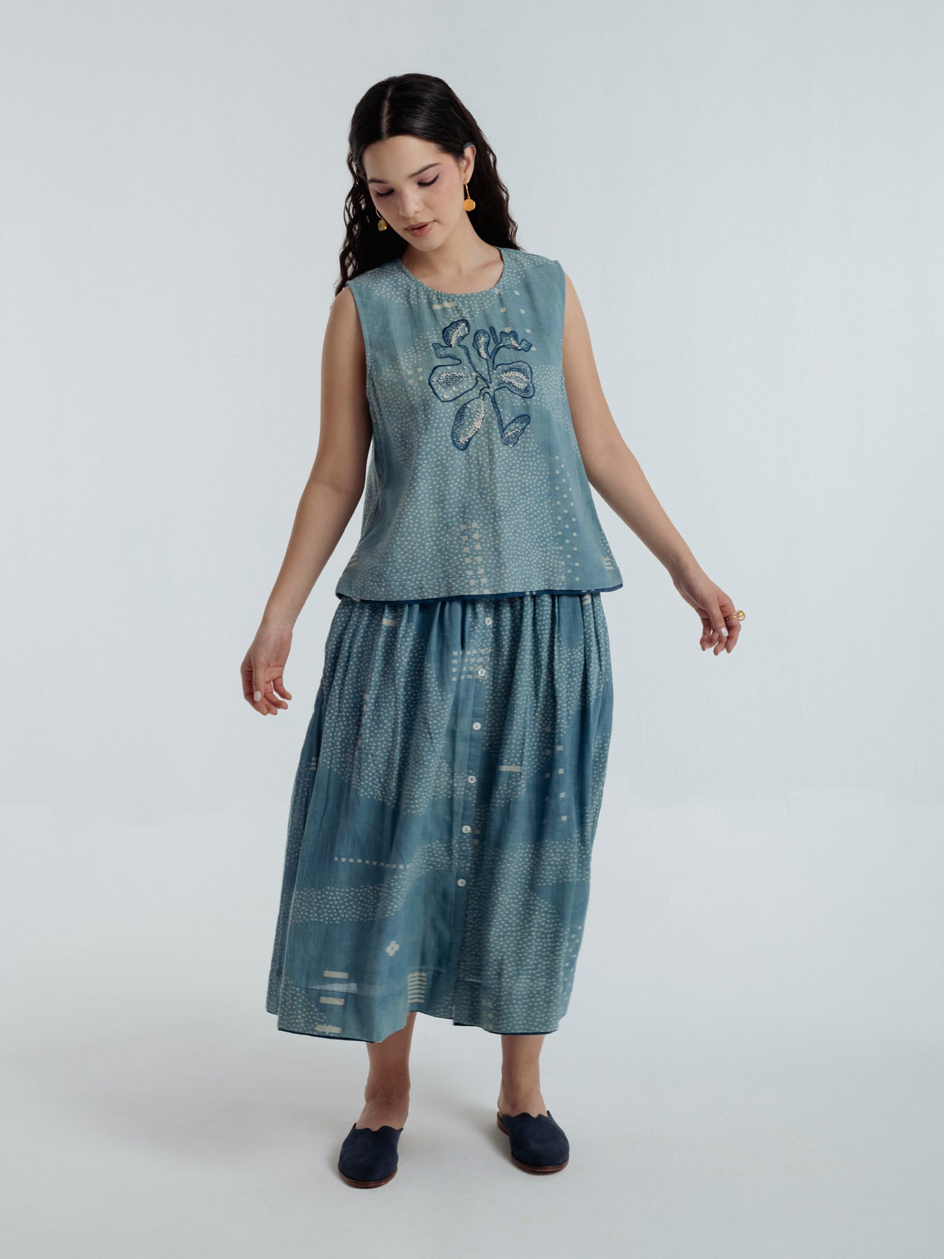 Indigo Skirt - CiceroniSkirtsRias Jaipur