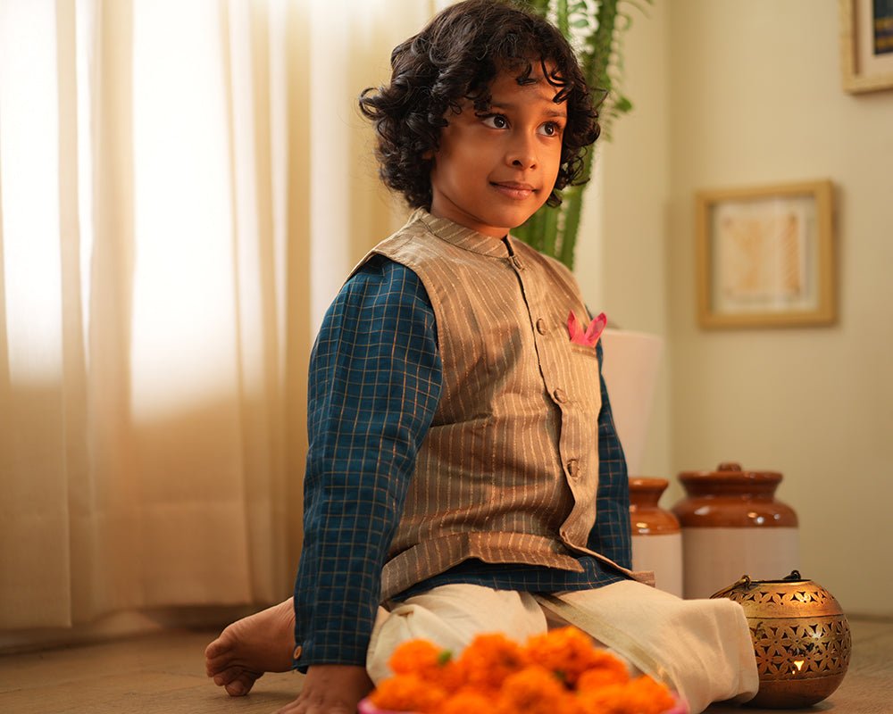 Indu Bandi Gold Nehru Jacket - CiceroniJacketsLove The World Today