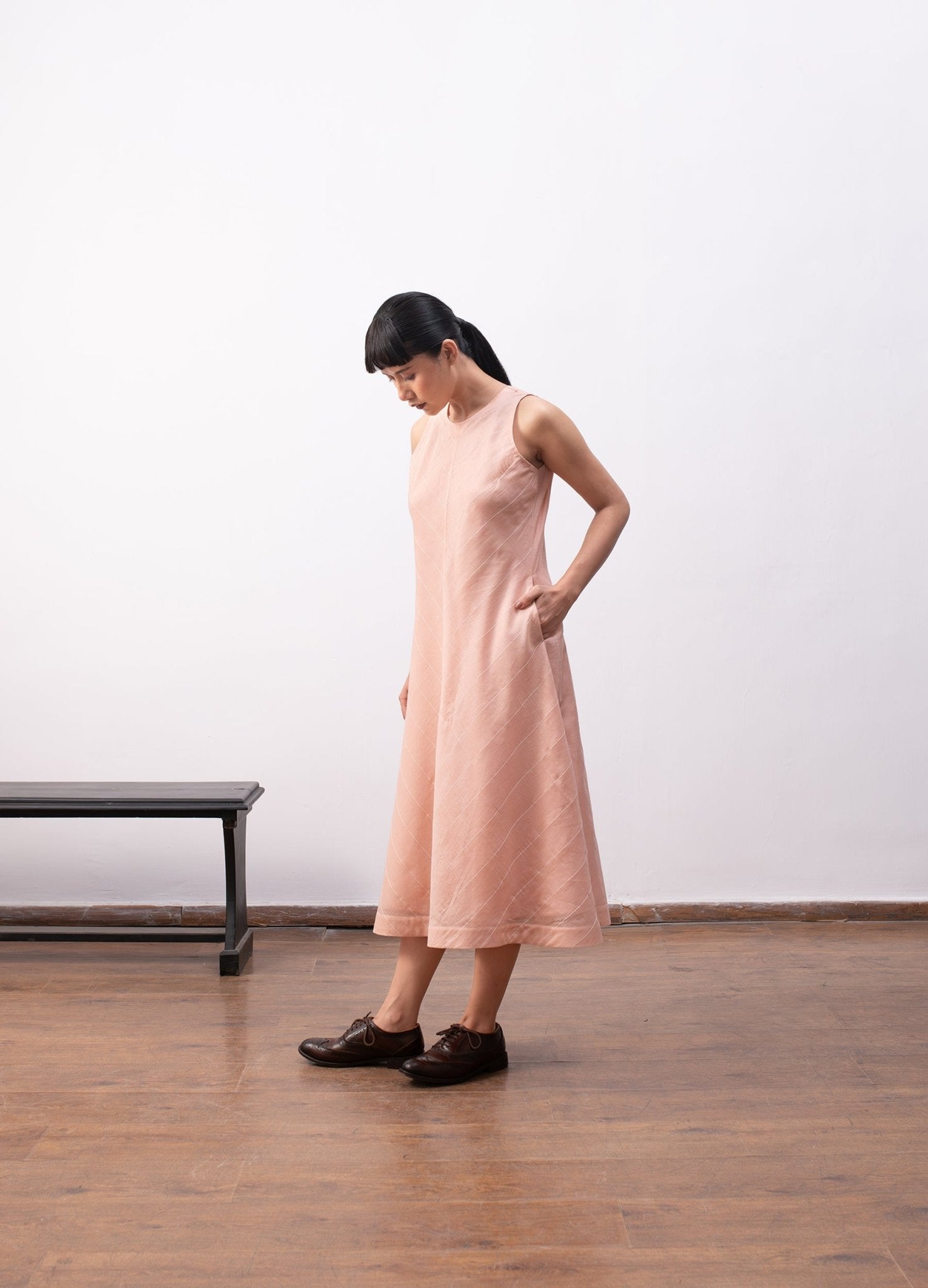 Ingrid Layered Dress - Peach - CiceroniDressesHiranya