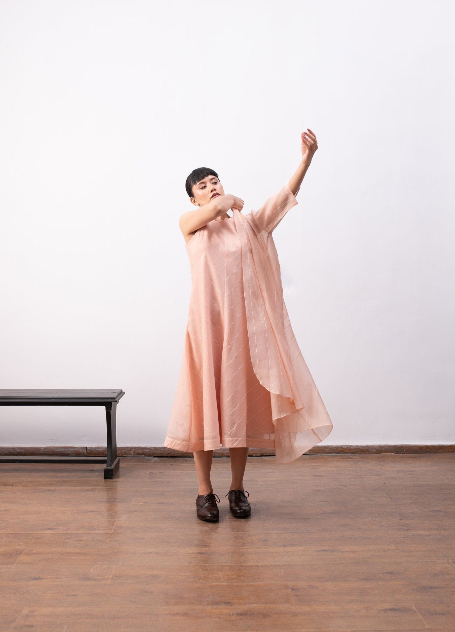 Ingrid Layered Dress - Peach - CiceroniDressesHiranya