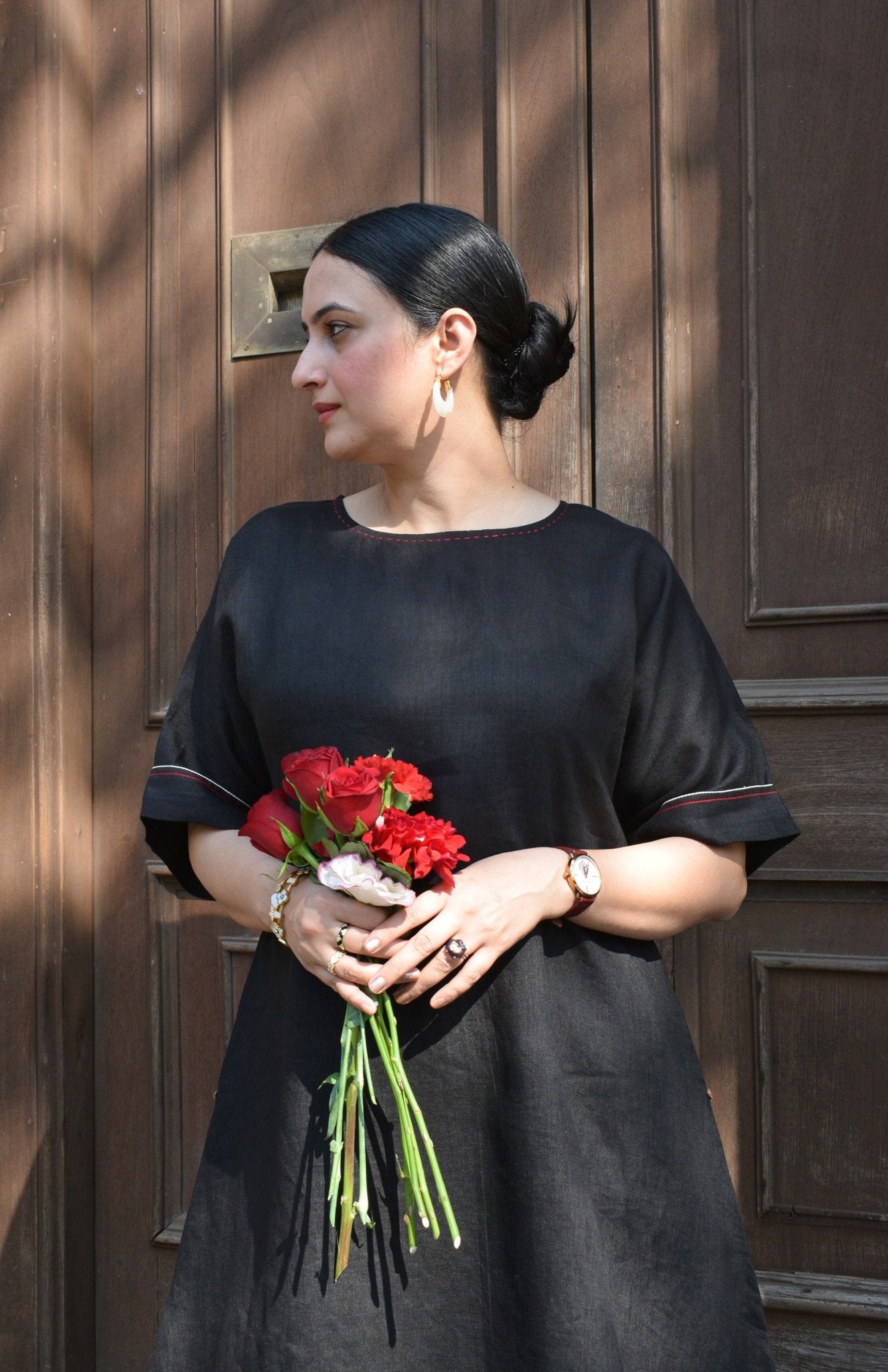 Ink Black Linen Co - ord Set - CiceroniKurta Set, Everyday WearHouse of Moxa