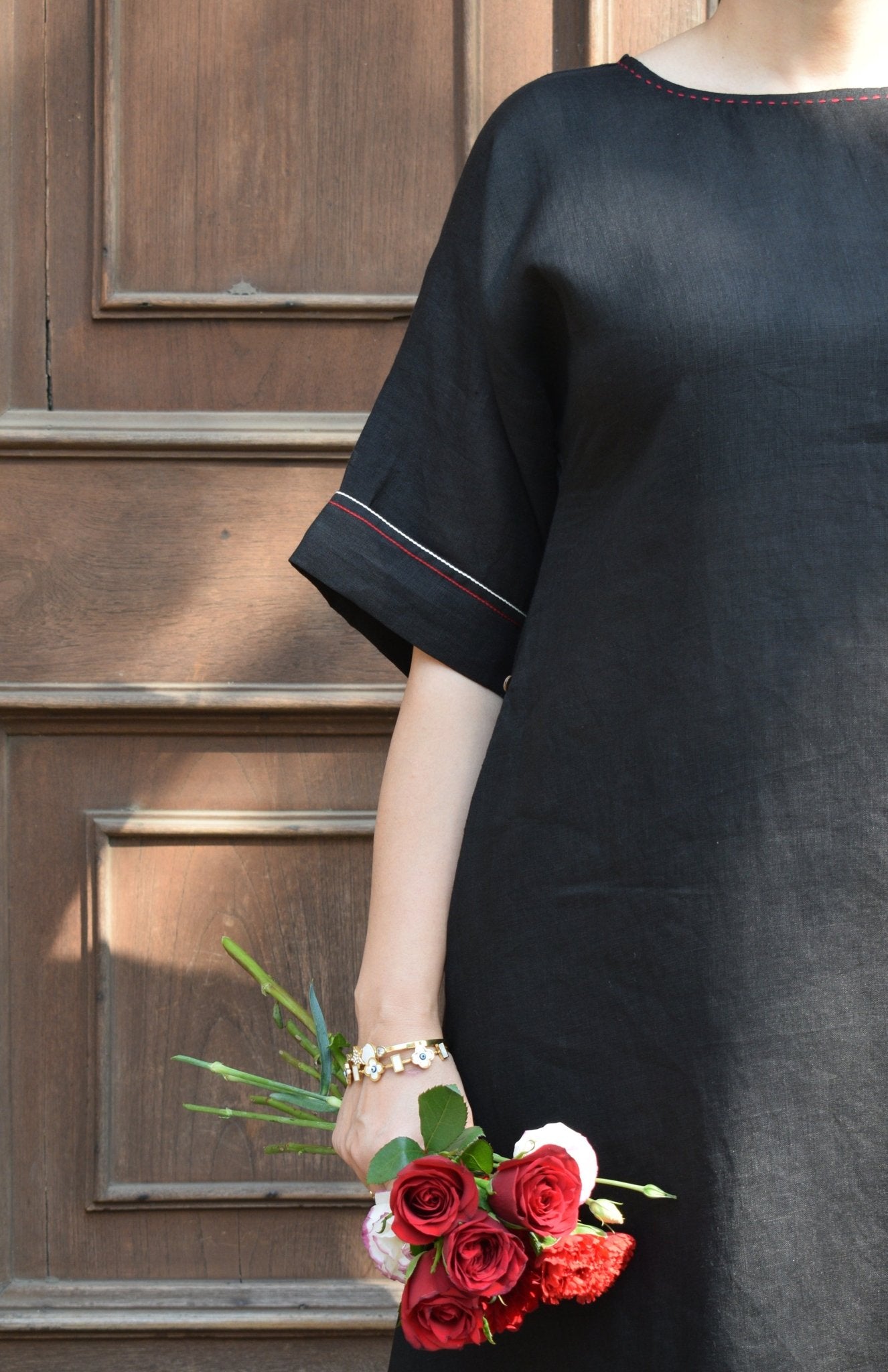 Ink Black Linen Co - ord Set - CiceroniKurta Set, Everyday WearHouse of Moxa