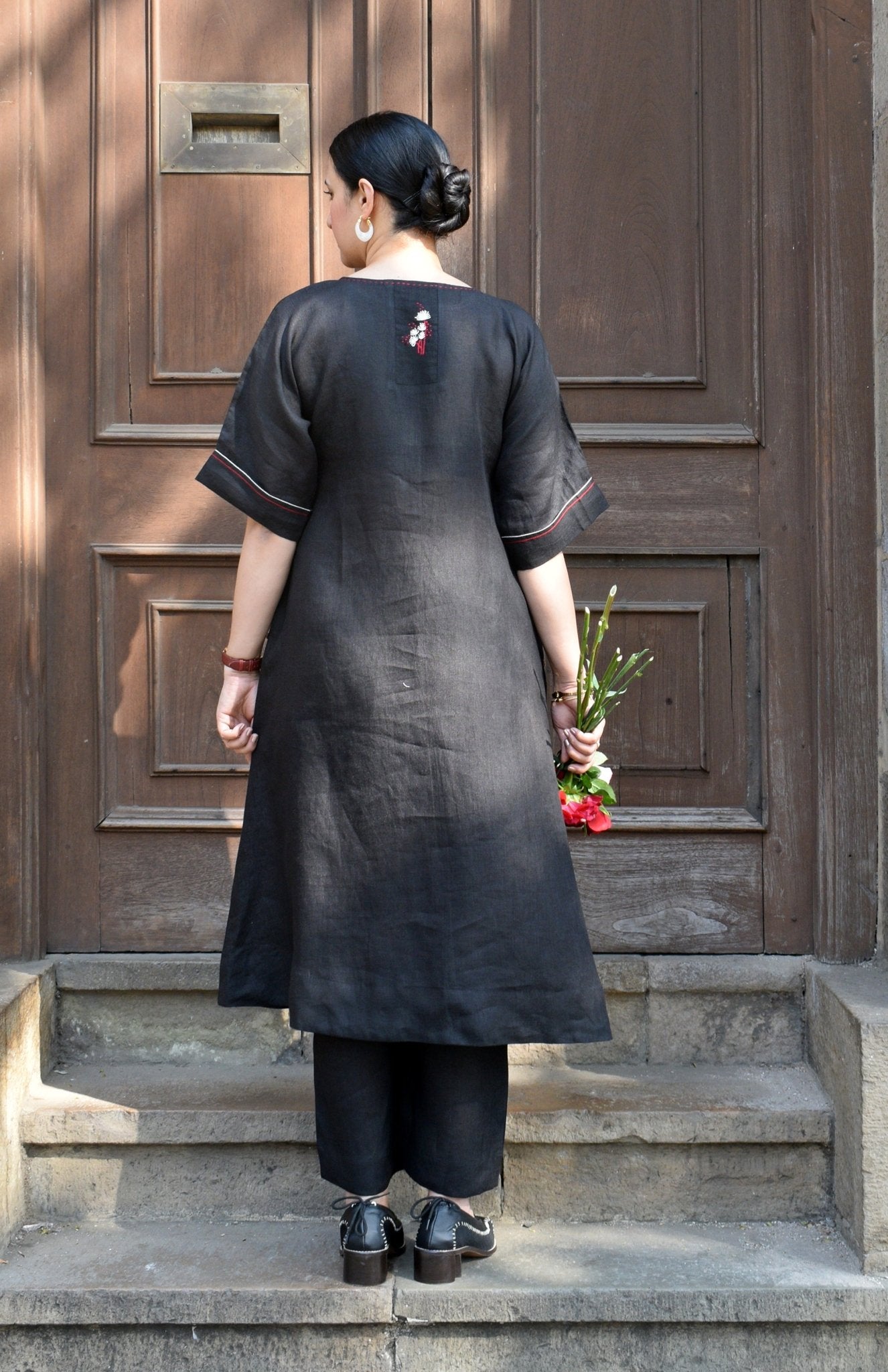 Ink Black Linen Co - ord Set - CiceroniKurta Set, Everyday WearHouse of Moxa