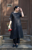 Ink Black Linen Co - ord Set - CiceroniKurta Set, Everyday WearHouse of Moxa