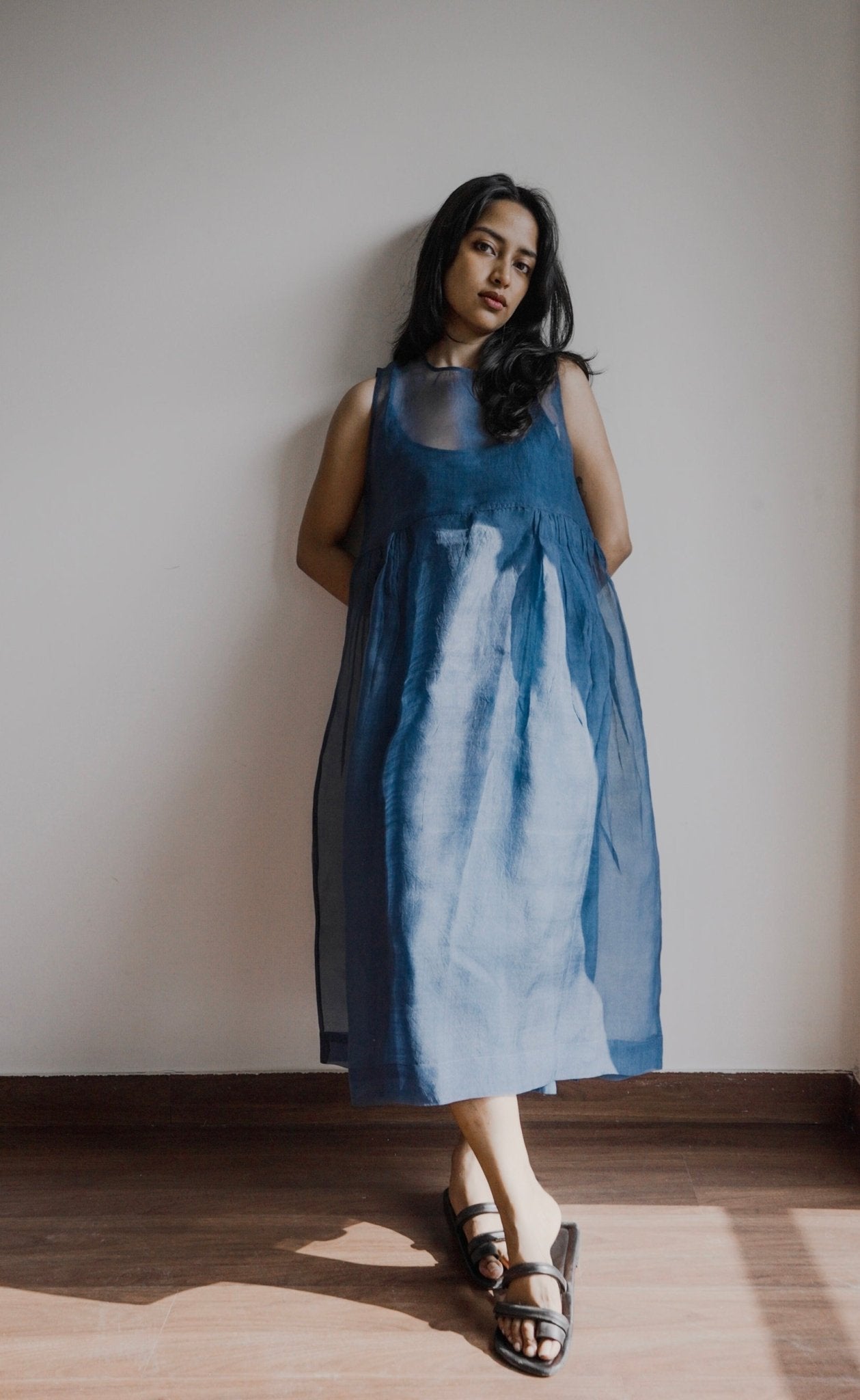 Ink Blue Organza Dress - CiceroniDresseswith N.
