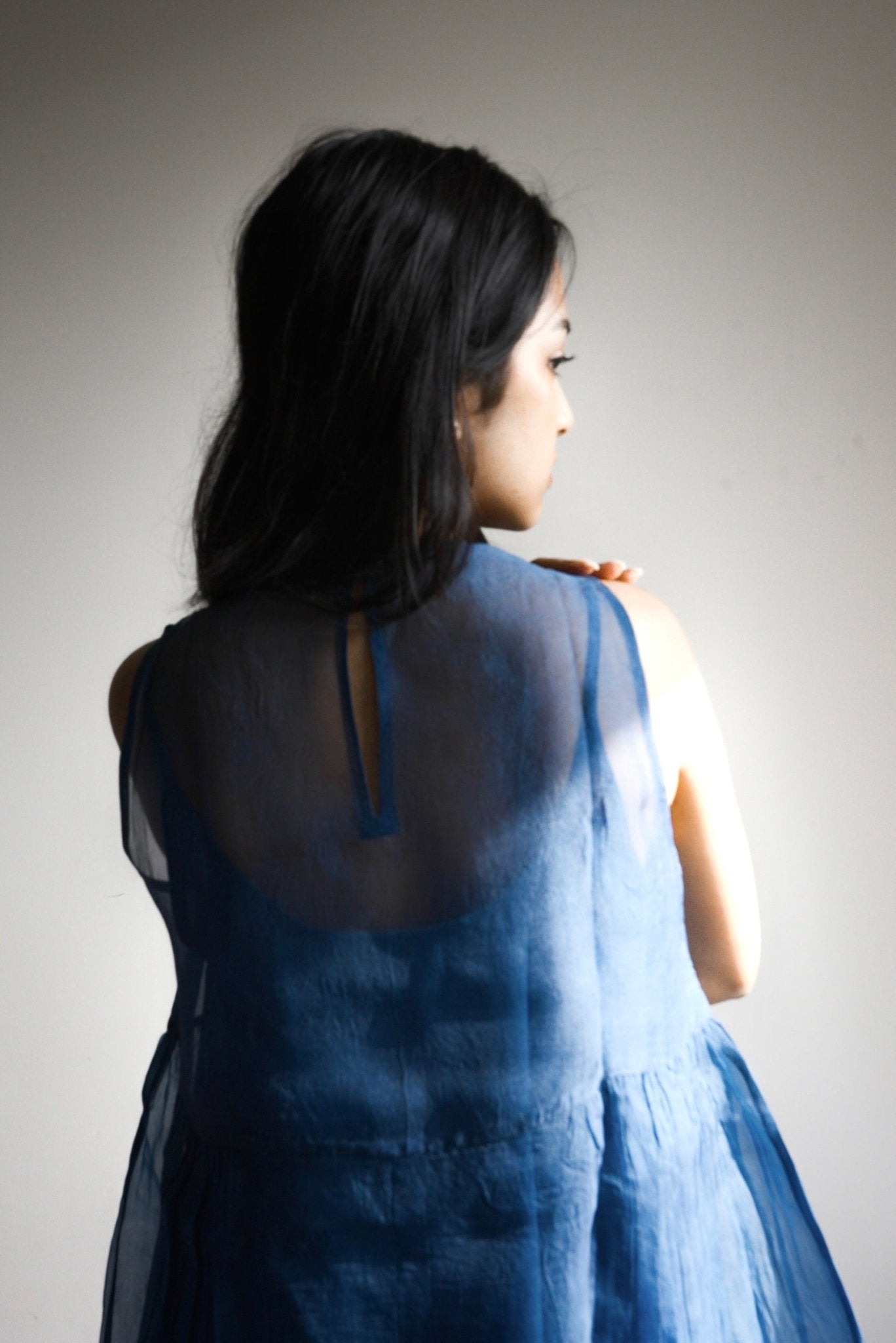Ink Blue Organza Dress - CiceroniDresseswith N.