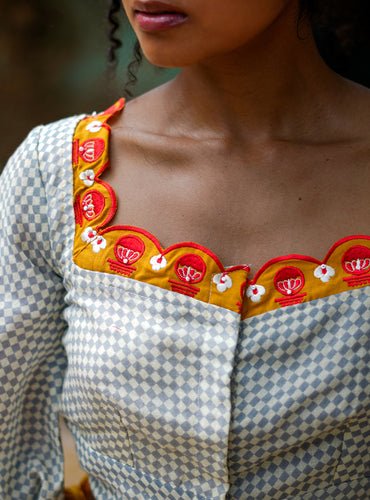 Ira Blouse - Grey - CiceroniBlousePrathaa