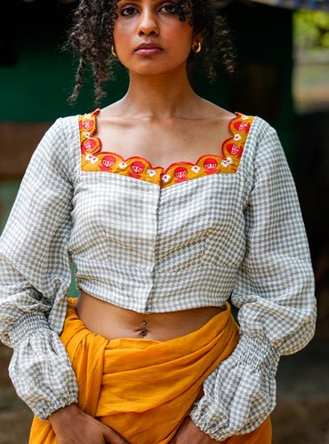 Ira Blouse - Grey - CiceroniBlousePrathaa