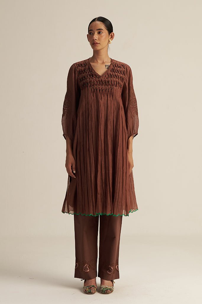 Ira Set - Brown - CiceroniKurta Set, Festive WearGaach