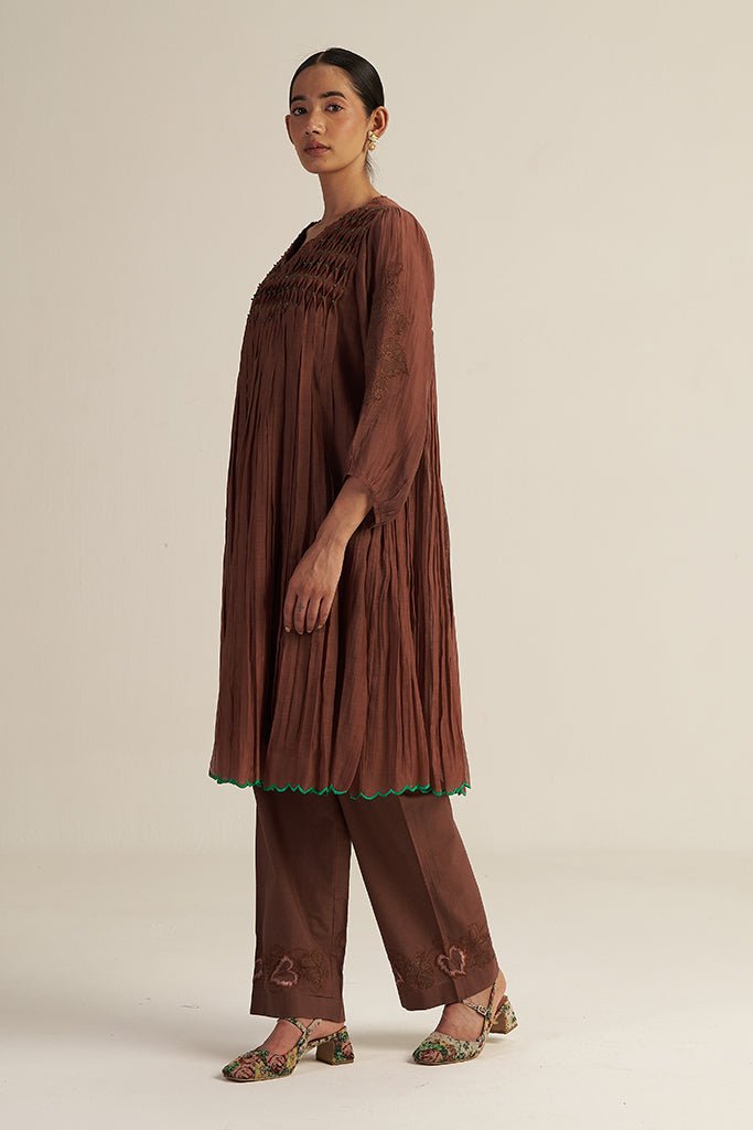 Ira Set - Brown - CiceroniKurta Set, Festive WearGaach