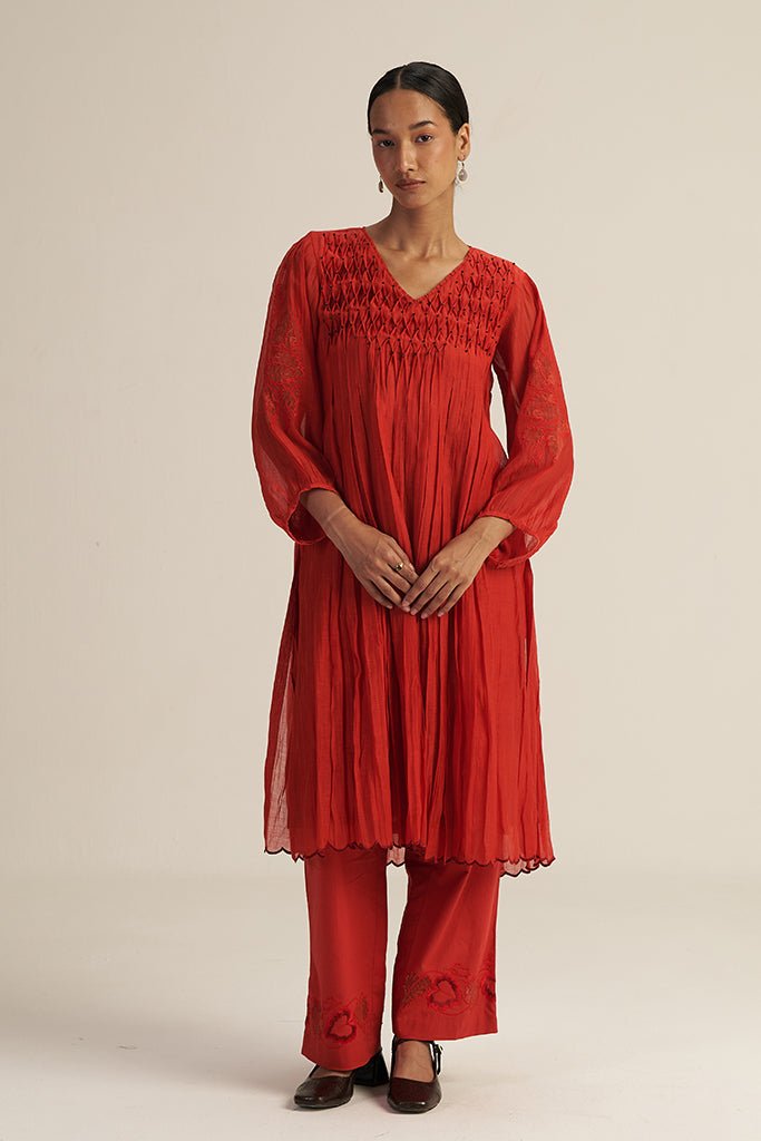 Ira Set - Red - CiceroniKurta Set, Festive WearGaach