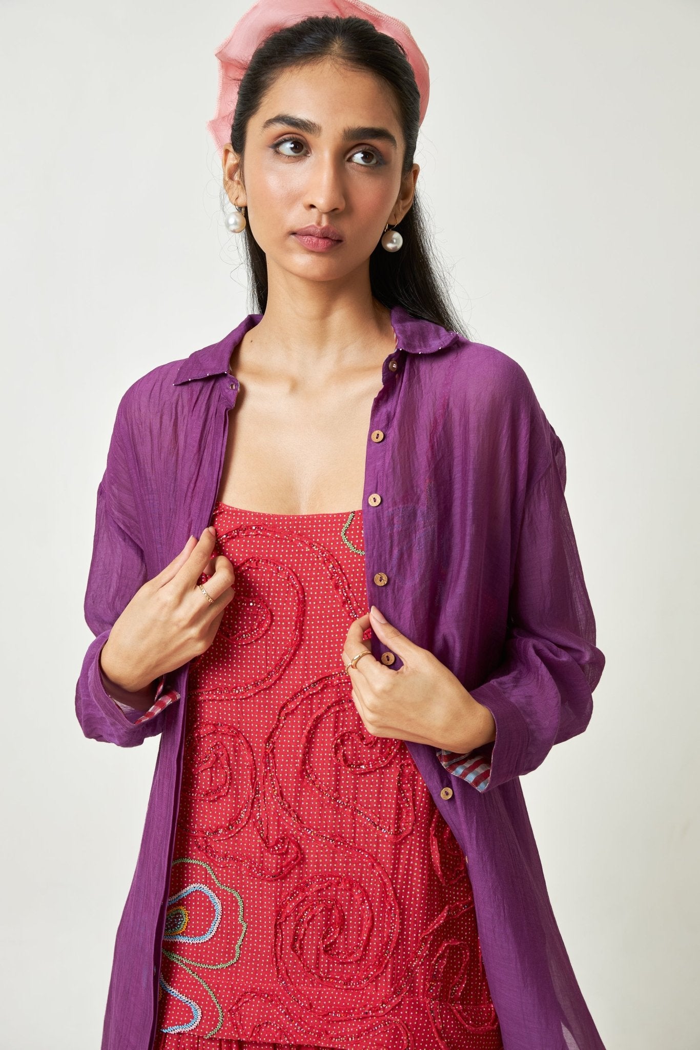Iris Embroidered Shirt - CiceroniShackets, JacketsPants and Pajamas