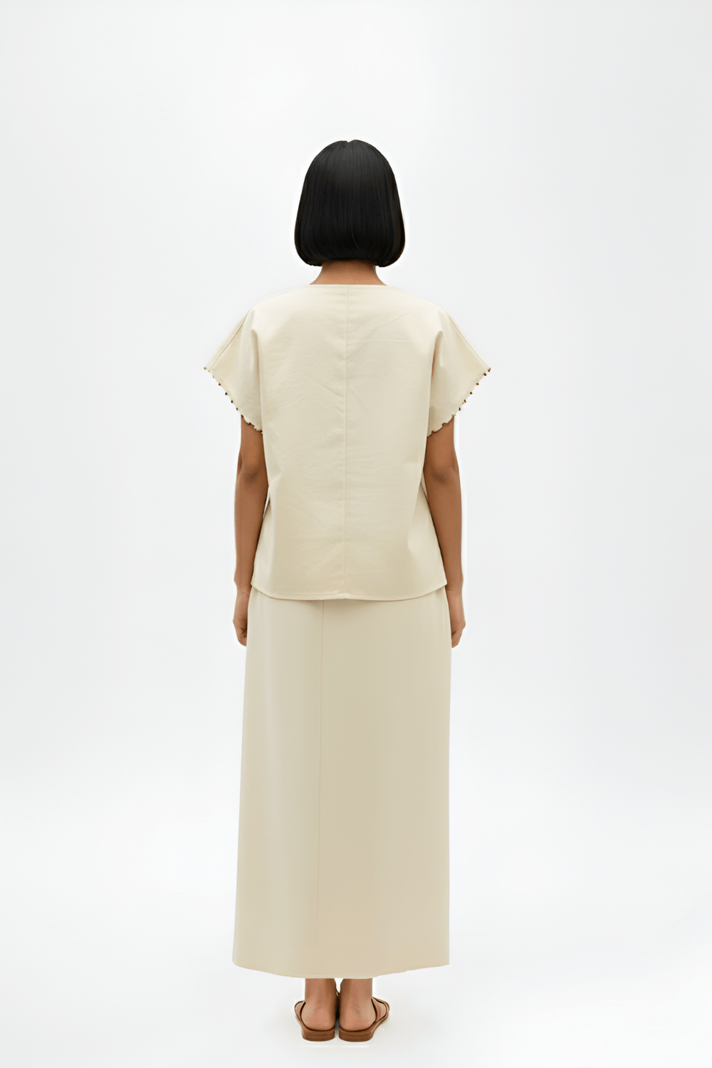 Ivory - Asparagus Green Skirt Set - CiceroniSkirt SetNeora by NC