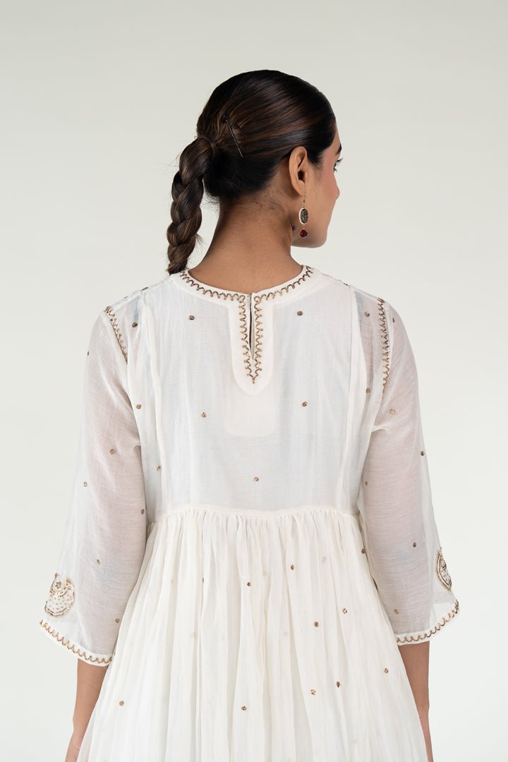 Ivory Baadal Kurta Set with Shama Odhani - CiceroniKurta Set, Festive WearNirjara