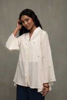 Ivory Breeze Jamdani Shirt - CiceroniWomen ShirtsSutra Art of Clothing