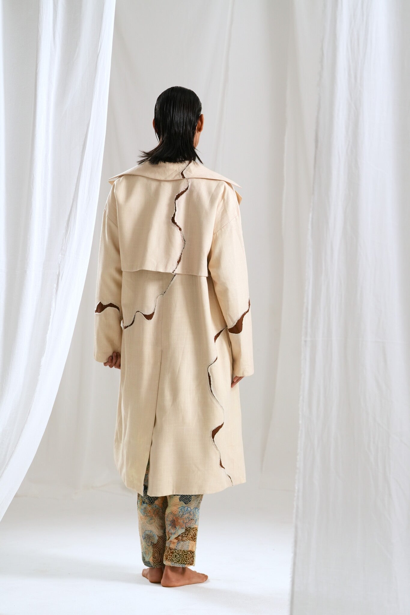 Ivory Broken Trench - CiceroniJacketsTil