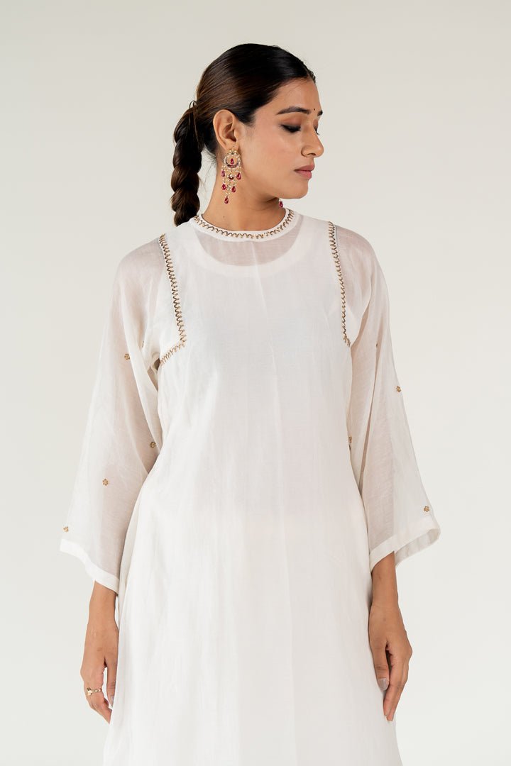 Ivory Caftan Kurta (Set of 2) - CiceroniKurta Set, Festive WearNirjara