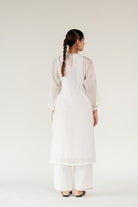 Ivory Caftan Kurta Set with Shama Odhani - CiceroniKurta Set, Festive WearNirjara