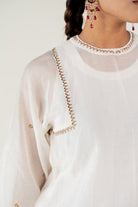 Ivory Caftan Kurta Set with Shama Odhani - CiceroniKurta Set, Festive WearNirjara